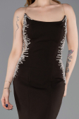 Abendkleid im Meerjungfrau-Stil Lang Braun ABU6168
