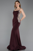Abendkleid im Meerjungfrau-Stil Lang Kirschrot ABU6168