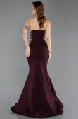 Abendkleid im Meerjungfrau-Stil Lang Kirschrot ABU6168