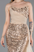 Abendkleid Lang Schuppig Gold ABU6173