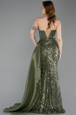 Abendkleid Lang Schuppig Khaki ABU6173