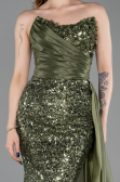 Abendkleid Lang Schuppig Khaki ABU6173