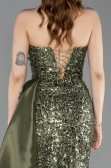 Abendkleid Lang Schuppig Khaki ABU6173