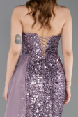 Abendkleid Lang Schuppig Lavendel ABU6173