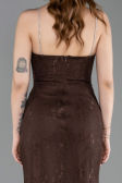 Abschlusskleid Lang Spitze Braun ABU6172