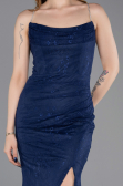 Abschlusskleid Lang Spitze Marineblau ABU6172