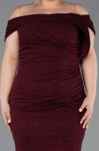 Abendkleid in Übergröße Lang Weinrot ABU5714