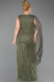 Abendkleid in Übergröße Lang Perlenbesetzt Khaki ABU6133
