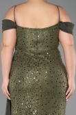 Abendkleid in Übergröße Lang Schuppig Khaki ABU6134