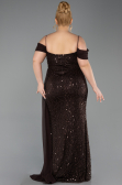 Abendkleid in Übergröße Lang Schuppig Braun ABU6134