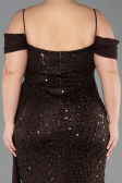 Abendkleid in Übergröße Lang Schuppig Braun ABU6134