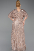 Gold Abendkleid İn Übergröße Schuppig Lang ABU5846