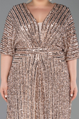 Gold Abendkleid İn Übergröße Schuppig Lang ABU5846