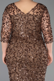 Abendkleid in Übergröße Midi Schuppig Kupfer ABK2630