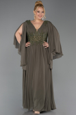 Khaki Abendgarderobe İn Großen Größen Chiffon Lang ABU4638
