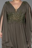 Khaki Abendgarderobe İn Großen Größen Chiffon Lang ABU4638