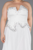 Abendkleid Lang Chiffon Weiß ABU6188