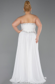 Abendkleid Lang Chiffon Weiß ABU6188