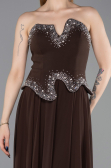 Abendkleid Lang Chiffon Braun ABU6188