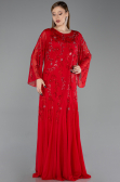 Abendkleid in Übergröße Lang Chiffon Rot ABU6176