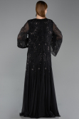 Abendkleid in Übergröße Lang Chiffon Schwarz ABU6176