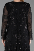 Abendkleid in Übergröße Lang Chiffon Schwarz ABU6176