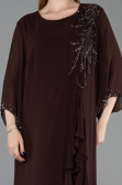 Abendkleid in Übergröße Lang Chiffon Braun ABU6177