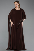 Abendkleid in Übergröße Lang Chiffon Braun ABU6179