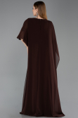 Abendkleid in Übergröße Lang Chiffon Braun ABU6179