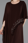 Abendkleid in Übergröße Lang Chiffon Braun ABU6179