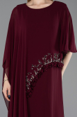 Abendkleid in Übergröße Lang Chiffon Pflaume ABU6179