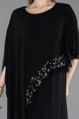 Abendkleid in Übergröße Lang Chiffon Schwarz ABU6179