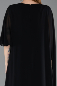 Abendkleid in Übergröße Lang Chiffon Schwarz ABU6179