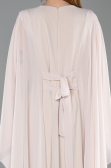Abendgarderobe in Großen Größen Lang Chiffon Beige ABU6180