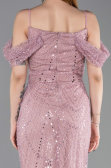 Abendkleid Lang Perlenbesetzt Puder ABU6190