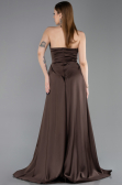 Standesamtkleid Lang Satin Braun ABU6193