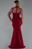 Abendkleid im Meerjungfrau-Stil Lang Weinrot ABU6194