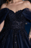 Marineblau Designer Abendkleid Lang ABU3600