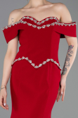 Abendkleid im Meerjungfrau-Stil Lang Rot ABU6198