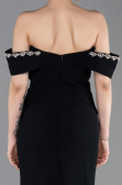 Abendkleid im Meerjungfrau-Stil Lang Schwarz ABU6198