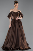 Abendkleid Lang Satin Braun ABU6201