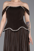 Abendkleid Lang Chiffon Braun ABU6203