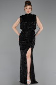 Abendkleid Lang Schuppig Schwarz ABU2752