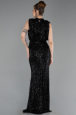 Abendkleid Lang Schuppig Schwarz ABU2752