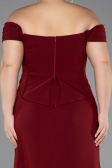 Abschlusskleid In Übergröße Lang Weinrot ABU6246