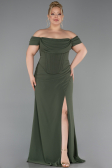 Abschlusskleid In Übergröße Lang Khaki ABU6246