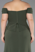 Abschlusskleid In Übergröße Lang Khaki ABU6246