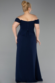 Abschlusskleid In Übergröße Lang Marineblau ABU6246