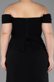 Abschlusskleid In Übergröße Lang Schwarz ABU6246
