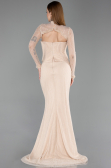 Abendkleid Lang Spitze Beige ABU6207